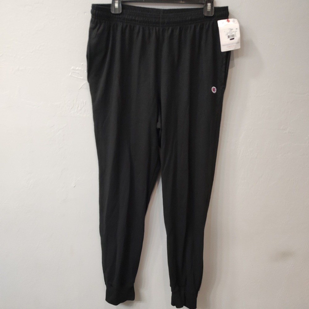 Champion Men's Classic Jersey Jogger‎ Sz Large Everyday Cotton Black P7308